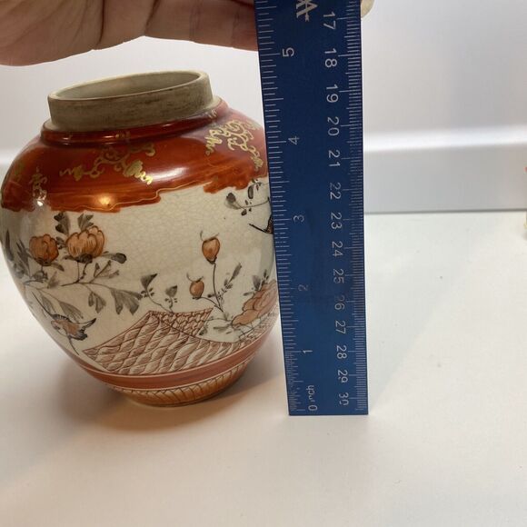 Antique Signed Hand-Painted Watano Kutani Ginger Jar Circa 1870(no Lid) swallow - Picture 13 of 14